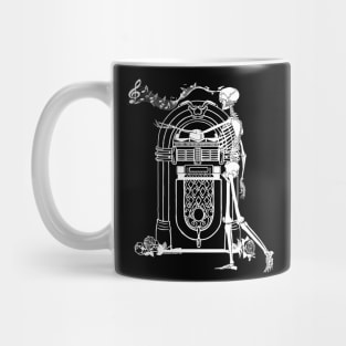 Music Forever Even in Death Skeleton at the Jukebox Mug